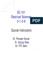 EC-101 Electrical Sciences Electrical Sciences 3-1-0-8: Course Instructors