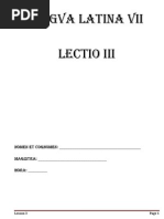 Lingva LATINA VII Lectio iII