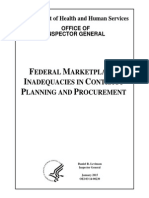 Federal Market Place Contract Procurement Report