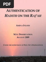 Authentication of The Hadith On Raj'a