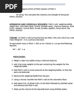 AIM - (A) To Prepare 250ml of M/20 Solution of Mohr's