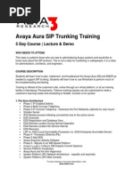 The Course Outline Avaya Aura SIP Trunking PDF