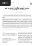 Movement Detection Impaired in Patients With Knee Osteoarthritis Compared To Healthy Controls: A Cross-Sectional Case-Control Study