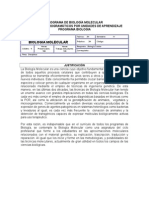 Biologia Molecular - Contenido Programatico