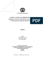 Faktor-Faktor Yang Mempengaruhi Kejadian Stunting Pada Balita Usia 25-60 Bulan Di Kelurahan Kalibaru Depok Tahun 2012