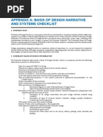 Basis of Design Narrative and Systems Checklist