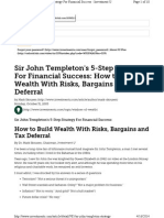 Sir John Templeton 5 Ways To Build Wealth