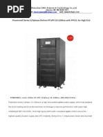 0.9PF PW 380v 3phase HF UPS10-120kva