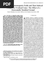 Lightning Electromagnetic Fields and Their Induced Voltages On Overhead Lines: The Effect of A Horizontally Stratified Ground