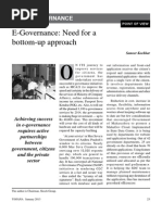 E-Governance: Need For A Bottom-Up Approach