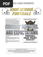 HS Football Conduct Protocol and Expectation, 2015