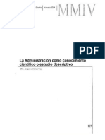 La Administración Como Conocimiento Científico