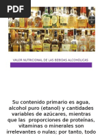 Valor Nutricional de Las Bebidas Alcohólicas