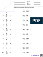 Convert Between Fractions and Decimals Numbers