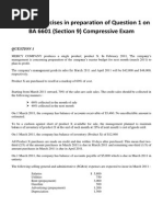 Selected Exercises in Preparation of Question 1 On BA 6601 (Section 9) Compressive Exam