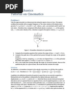 Fuid Mechanics Tutorial On Cinematics: Problem 1