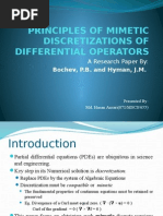 Mimetic Discretization of Differential Operator