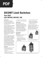 SICONT Limit Switches: Type 3SE3 Upto 500 VAC, 600 VDC, 10A