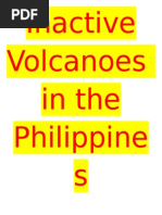 Inactive Volcanoes in The Philippine S