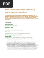 Business Managment Unit 3 Outcome 1 Practice Sac