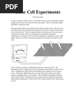 Solar Cell Experiments