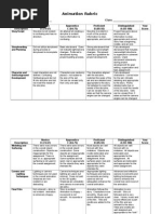 General Animation Rubric