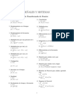 Formulario Tranformada de Fourier