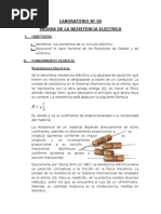 LABORATORIO Nº3.Medida de Lla Resistencia Electrica