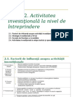 Activitatea Investitionala La Nivel de Intreprindere Conspecte MD