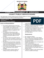 Kirinyaga County Public Service Board - Vacancies-21st Feb 2015