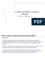 Failure Mode and Effects Analysis (Design) : Importance in NPD Process