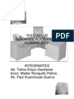 AFIS Sistema de Indentificacion Fisica Humana