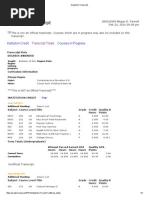 Academic Transcript