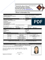 Officer's Information File: Philippine Institute of Civil Engineers, Inc. Lungsod NG Maynila Chapter