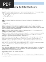 Rules For Assigning Oxidation Numbers To Elements