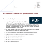 07-11-09 Samaan V Zernik (SC087400) Nivie Samaan: Sheppard Mullin's Motion To Appoint Pasternak Receiver S