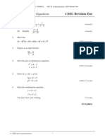 UNIT 25 Solving Equations CSEC Revision Test: A A X X