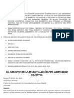 REYES ALVARADO, Yesid. El Archivo de La Investigación Por Atipicidad Objetiva.