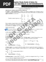 Algebra of Matrices & Determinants: Complete Study Guide & Notes On