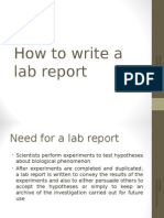 How To Write A Lab Report For MUFY Biology Units 1 and 2 (2014)