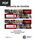 Memoria de Gestión - Centro Federado de Ciencias Sociales (2014-2015)