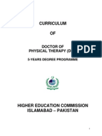 HEC Recognized Curriculum For DOctor of Physdiotherapy 2010