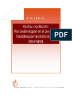 Microfin - Plan de Développement Et Projections Financieres Pour Les Insitutions de Microfinance