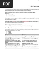 SDLC Models: Linear Approach