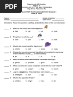 English (Grades 2 - 6) First Periodical TEst