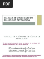 Calculo de Volúmenes de Solidos de Revolución