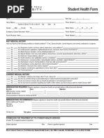 Student Health Form: General Information