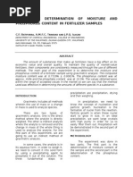 Gravimetric Determination of Moisture and Phosphorus Content in Fertilizer Samples