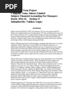 Title: Final Term Project Company Name: Infosys Limited Subject: Financial Accounting For Managers Batch: 2014-16 Section: F Submitted By: Vaibhav Gupta