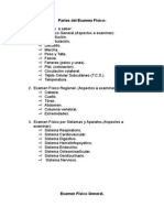 Partes Del Examen Físico